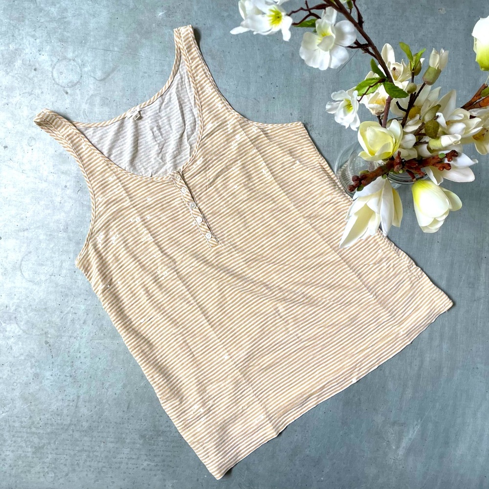 JCrew - sequined gold striped vest - Large